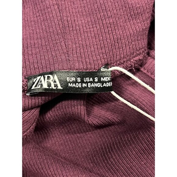 Zara Womens Plum Bodycon Turtleneck Sleeves Dress Size Small Women NWT New - Picture 5 of 7